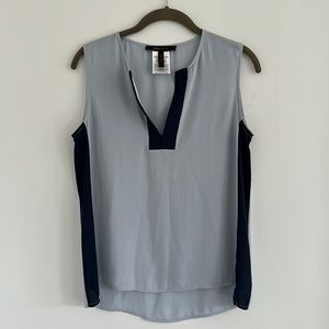 BCBGMaxazria Two Toned Blue Sleeveless Blouse